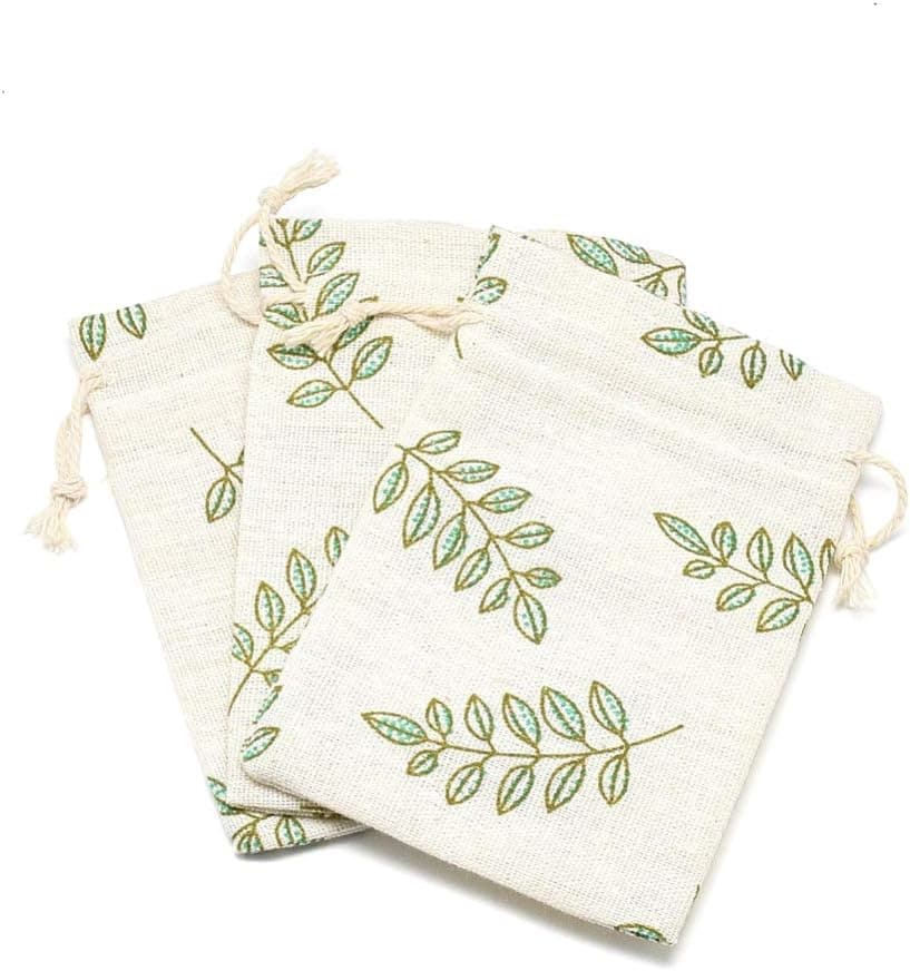  Leaf Print Linen Bag