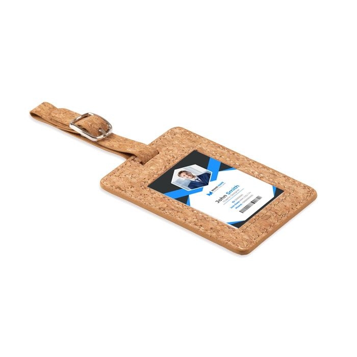 Cork Leather ID Card Travel Luggage Tags