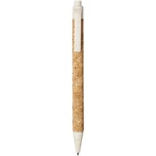 Cork Wheast Straw Click Ballpoint Pen